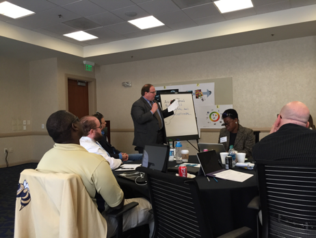 Speaker leading group conversation in discussion and presenting group discussion / conclusions to the rest of the SOT attendees. 